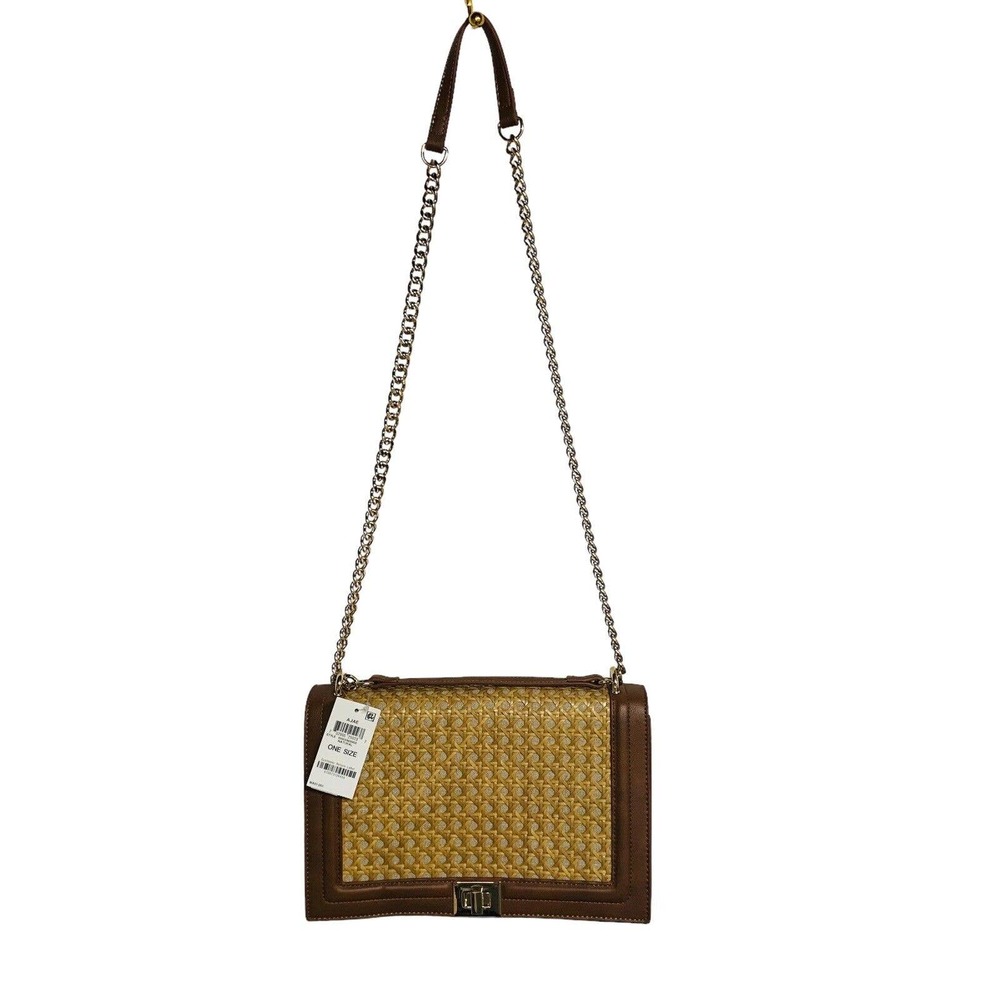 NWT Inc International Concepts Ajae Flap Crossbody Bag Natural Woven Purse New